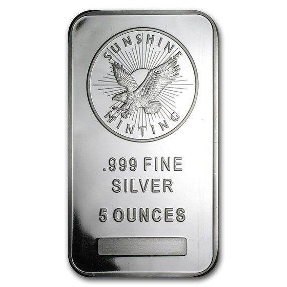 5 oz Silver Bar - Sunshine (MintMark SI) 5 oz Silver Bar - Sunshine (MintMark SI)